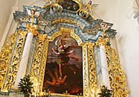 A high wooden altar in the Farny Cathedral